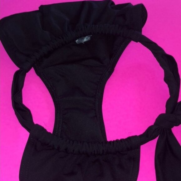 Victoria's Secret Black Side Tie Bikini Bottom - Size M - Picture 6 of 8